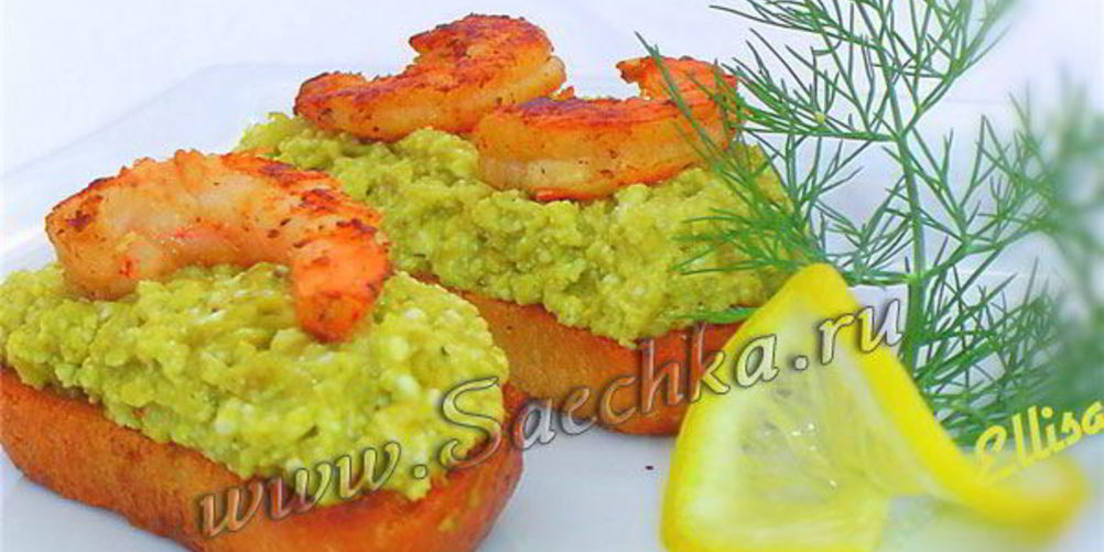 Как приготовить праздничные бутерброды с креветками