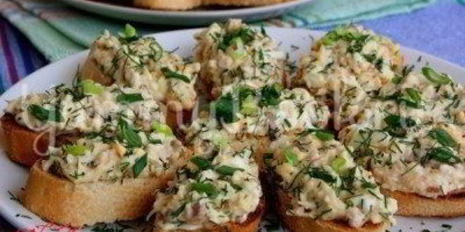 Рецепт закусочные бутерброды с печенью трески