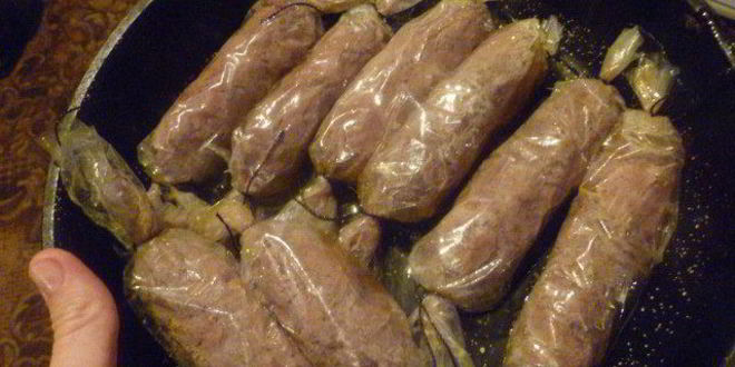 Рецепт домашние сосиски