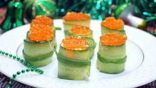 Рецепт Фаршированные огурцы с икрой