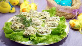 Рецепт Яйца фаршированные грибами
