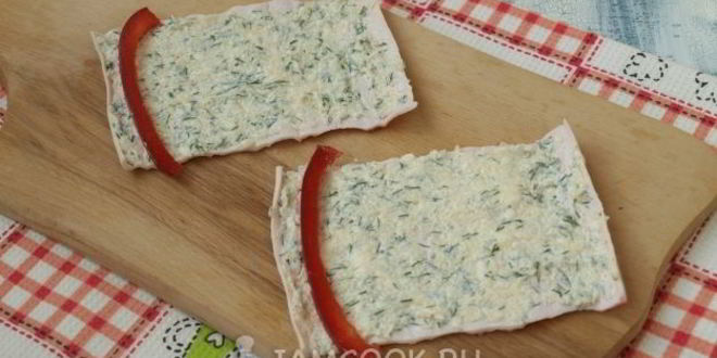 Рецепт крабовые палочки, фаршированные рыбной икрой и болгарским перцем