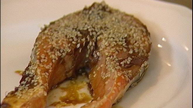 Рецепт Маринованная семга с кунжутом