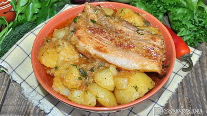 Рецепт Маринованные ребрышки с картофелем в мультиварке