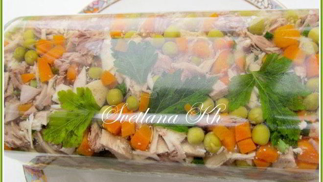 Рецепт Новогодний заливной террин