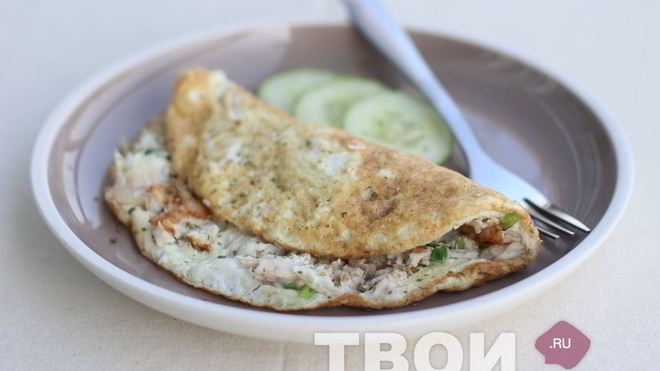 Рецепт Белковый омлет с морским окунем