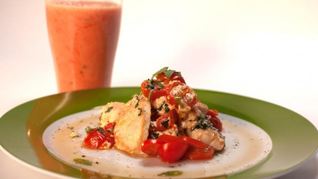 Рецепт Белковый омлет с цыпленком и базиликом