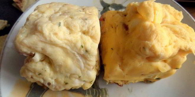 Рецепт быстрый омлет из микроволновки с чипсами