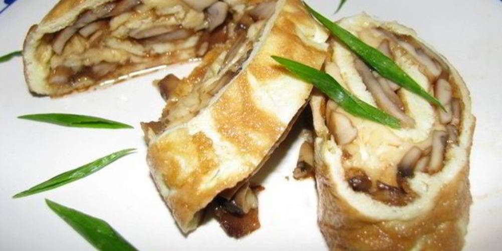 Рецепт омлет с картофелем и шампиньонами