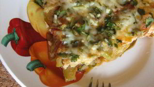 Рецепт Фриттата с кабачками, помидорами, зеленью и пармезаном