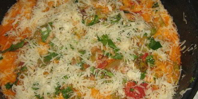 Рецепт фриттата с кабачками, помидорами, зеленью и пармезаном