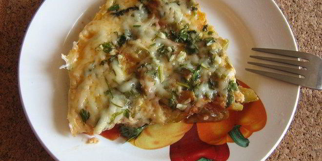 Рецепт фриттата с кабачками, помидорами, зеленью и пармезаном