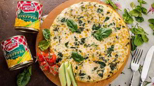 Рецепт Фриттата с кукурузой и шпинатом