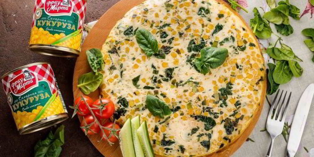 Как приготовить фриттата с кукурузой и шпинатом