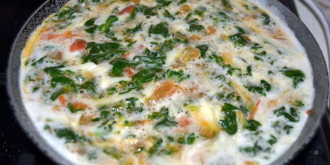Рецепт фриттата с сыром и шпинатом