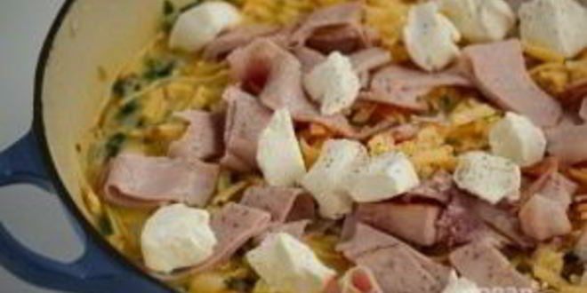 Рецепт фриттата с ветчиной, шпинатом и сыром