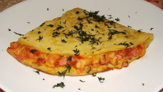 Рецепт Омлет по-французски с начинкой к завтраку