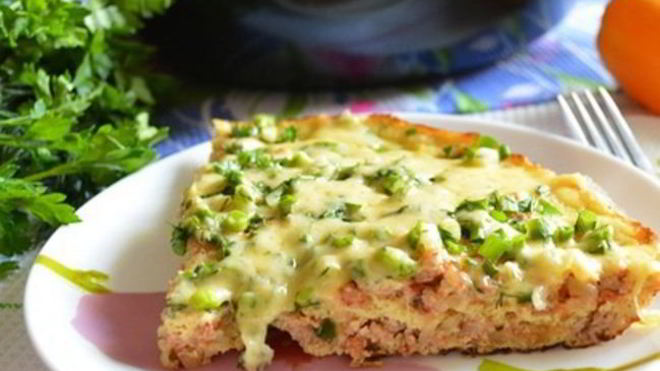 Рецепт Омлет с фаршем на сковороде