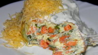 Рецепт Омлет с форелью в кокотницах со сметанным соусом