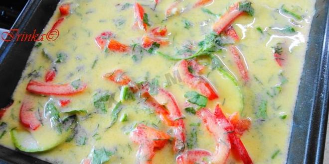 Рецепт омлет с кабачками и помидорами