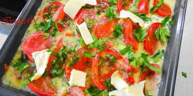 Рецепт омлет с кабачками и помидорами