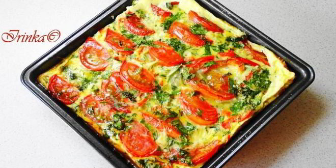 Рецепт омлет с кабачками и помидорами