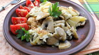 Рецепт Омлет с картофелем и шампиньонами