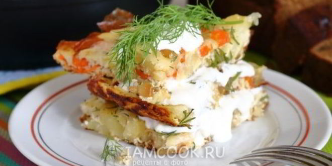 Рецепт омлет с картошкой на сковороде