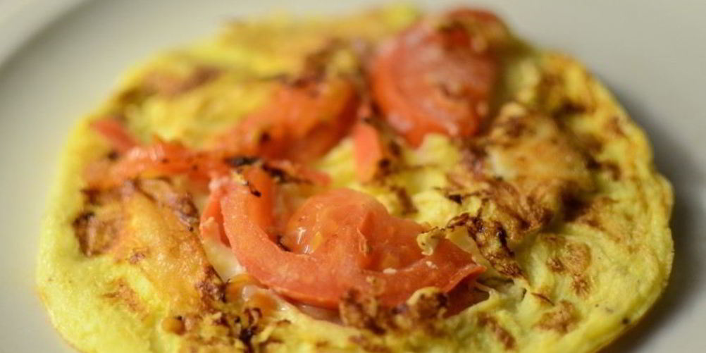 Рецепт фриттата с пореем, томатами и козьим сыром