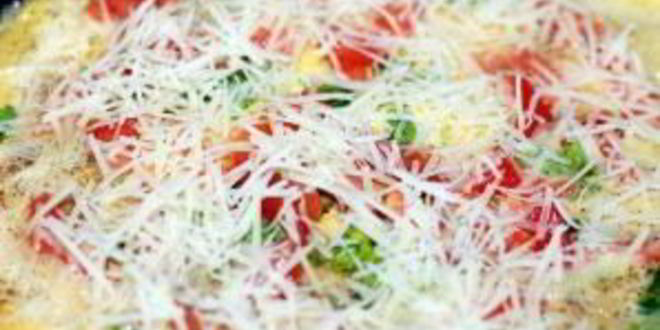 Рецепт омлет с перцем и помидорами