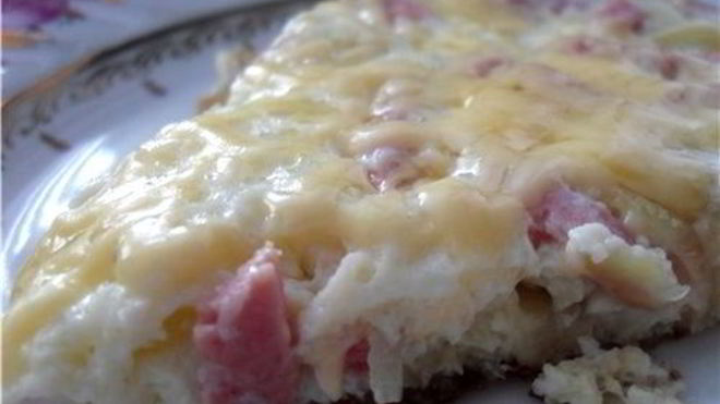 Рецепт Омлет с сыром и колбасой
