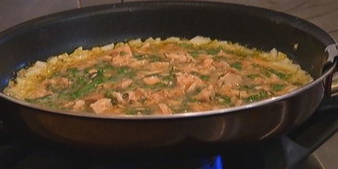 Рецепт омлет с тунцом и фетой