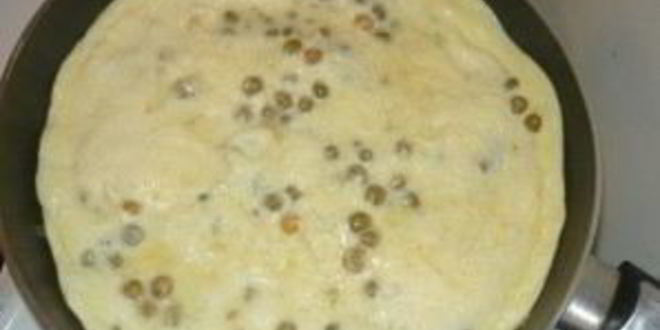 Рецепт омлет с зеленым горошком