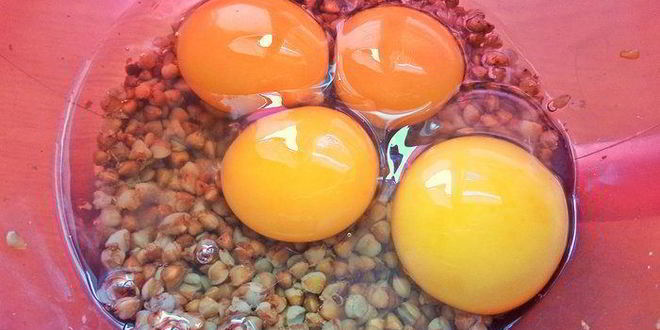 Рецепт омлеты с гречкой и маслинами