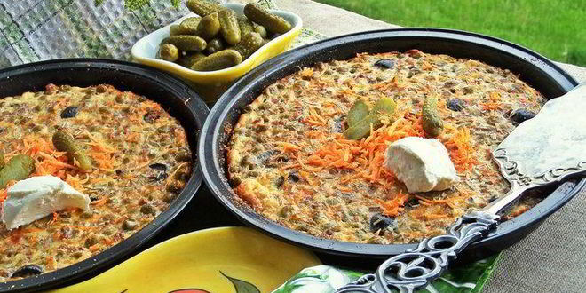 Рецепт омлеты с гречкой и маслинами