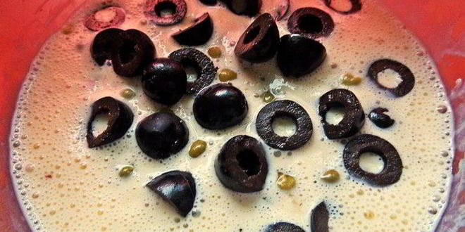 Рецепт омлеты с гречкой и маслинами