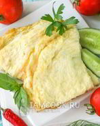 Воздушный омлет на сковороде