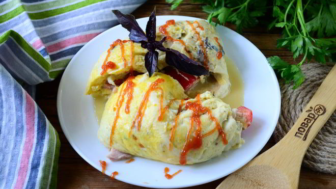 Рецепт Воздушный омлет в пакете