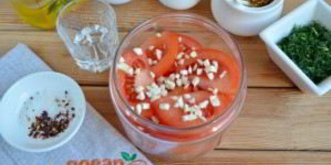 Рецепт острая закуска из помидоров