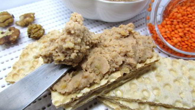 Рецепт Паштет из чечевицы с курагой