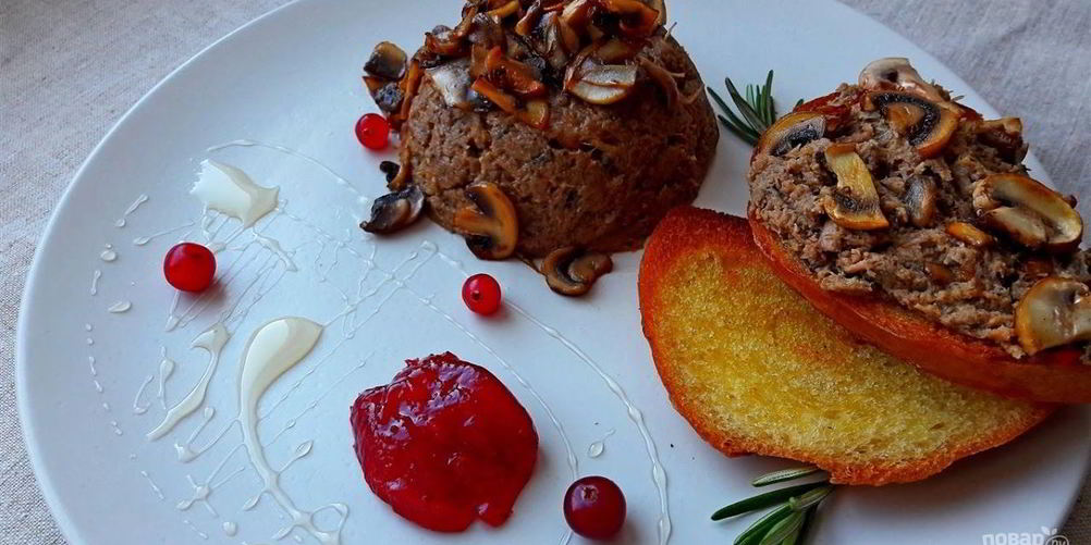 Рецепт паштет из куриной печени с вешенками