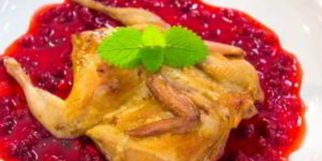 Рецепт перепела, маринованные в имбире с брусничным соусом