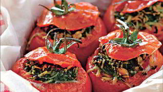 Рецепт Помидоры, фаршированные шпинатом и сыром