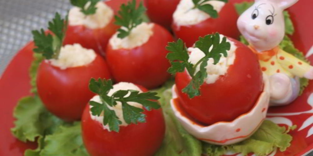 Как приготовить помидоры фаршированные сыром с чесноком