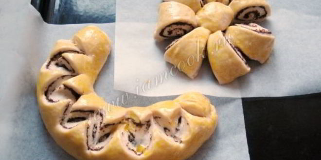 Рецепт фигурные рулеты с маком