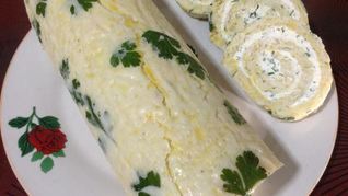 Рецепт Кабачковый рулет с творожной начинкой