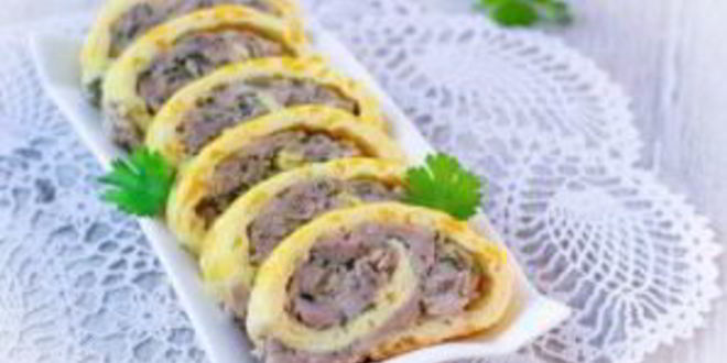 Рецепт куриный рулет к завтраку