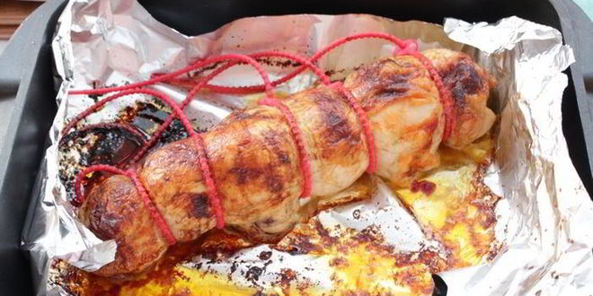 Рецепт куриный рулет с корейской морковью и языком