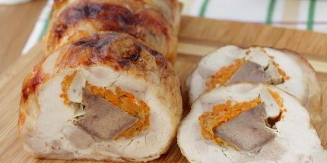Рецепт куриный рулет с корейской морковью и языком