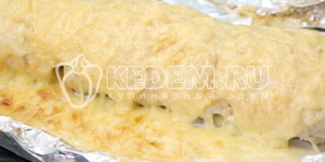 Рецепт куриный рулет с сыром и ананасом